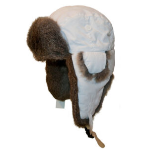 Chapka | blanc/marron, peau de lapin