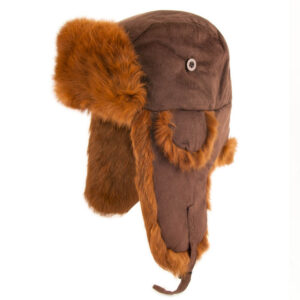 Chapka | marron/roux, peau de lapin