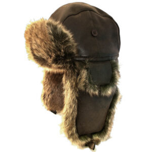 Chapka cuir synthétique | marron/marron, style aviateur