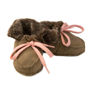 Chaussons bébé | lacets roses