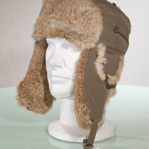 Chapka | kaki/brun clair, peau de lapin
