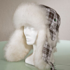 Chapka | blanc/motif carreaux noir et blanc